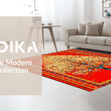 Ultra Soft Area Rug, Non Slip, Stain Resistant, Washable Area Rugs for Living Room, Bedroom, Lively Contemporary Leaf Pattern(Red)
