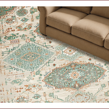 Ultra Soft Area Rug, Non Slip, Stain Resistant, Washable Area Rugs for Living Room, Bedroom, Distressed Oriental Ivory Sage Living Room Rug(Beige)