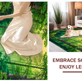 Ultra Soft Area Rug, Non Slip, Stain Resistant, Washable Area Rugs for Living Room, Bedroom, Lush Forest Floral Motif(Green)