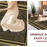 Ultra Soft Area Rug, Non Slip, Stain Resistant, Washable Area Rugs for Living Room, Bedroom, Sophisticated Curvilinear Patterns in Gold(Gold)