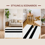 Chic Black and White Striped Elegance(Black)