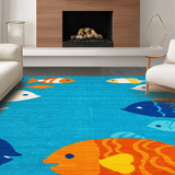 Cute Fish Print Decorative Runner(Blue)