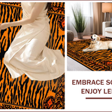 Ultra Soft Area Rug, Non Slip, Stain Resistant, Washable Area Rugs for Living Room, Bedroom, Vivid Warm Toned Wildlife Theme(Black)