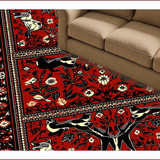Ultra Soft Area Rug, Non Slip, Stain Resistant, Washable Area Rugs for Living Room, Bedroom, Vintage Lodge Cabin Non-Slip Floor Mat(Red)