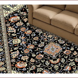 Ultra Soft Area Rug, Non Slip, Stain Resistant, Washable Area Rugs for Living Room, Bedroom, Sophisticated Floral Paisley Aesthetic(Black)