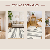 Ultra Soft Area Rug, Non Slip, Stain Resistant, Washable Area Rugs for Living Room, Bedroom, Minimalist Geometric Texture Fusion(Gray)