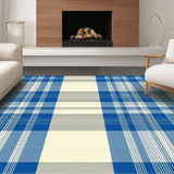 Ultra Soft Area Rug, Non Slip, Stain Resistant, Washable Area Rugs for Living Room, Bedroom, Rustic Warm Earthy Check Pattern(Beige)