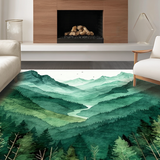 Artistic Mountain Motif Mat(Green)
