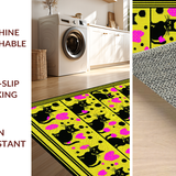 Ultra Soft Area Rug, Non Slip, Stain Resistant, Washable Area Rugs for Living Room, Bedroom, Cute Cartoon Cat Pattern Aesthetic(Black)