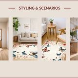 Ultra Soft Area Rug, Non Slip, Stain Resistant, Washable Area Rugs for Living Room, Bedroom, Nature-Inspired Living Room Low Pile Carpet(Ivory)