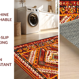 Ultra Soft Area Rug, Non Slip, Stain Resistant, Washable Area Rugs for Living Room, Bedroom, Charming Vintage Inspired Weave(Orange)