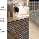 Ultra Soft Area Rug, Non Slip, Stain Resistant, Washable Area Rugs for Living Room, Bedroom, Trendy Abstract Checkerboard Visual Harmony(Brown)