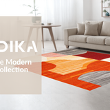 Ultra Soft Area Rug, Non Slip, Stain Resistant, Washable Area Rugs for Living Room, Bedroom, Luxurious Contemporary Geometric Motif(Red)