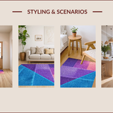 Ultra Soft Area Rug, Non Slip, Stain Resistant, Washable Area Rugs for Living Room, Bedroom, Soft Colorful Low Pile Kids Bedroom Carpet(Purple)
