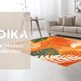 Ultra Soft Area Rug, Non Slip, Stain Resistant, Washable Area Rugs for Living Room, Bedroom, Quirky Colorful Retro Vibes(Orange)