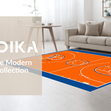 Ultra Soft Area Rug, Non Slip, Stain Resistant, Washable Area Rugs for Living Room, Bedroom, Bold Orange and Blue Palette(Orange)