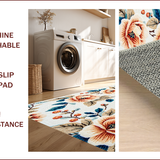 Ultra Soft Area Rug, Non Slip, Stain Resistant, Washable Area Rugs for Living Room, Bedroom, Modern Floral Non-Shed(Beige)