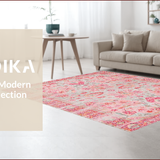 Ultra Soft Area Rug, Non Slip, Stain Resistant, Washable Area Rugs for Living Room, Bedroom, Vibrant Nature-Inspired Boho Charm(Pink)