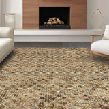 Ultra Soft Area Rug, Non Slip, Stain Resistant, Washable Area Rugs for Living Room, Bedroom, Luxe Distressed Brown Texture(Beige)
