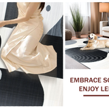 Ultra Soft Area Rug, Non Slip, Stain Resistant, Washable Area Rugs for Living Room, Bedroom, Whimsical 3D Curved Comfort(Black)