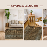 Ultra Soft Area Rug, Non Slip, Stain Resistant, Washable Area Rugs for Living Room, Bedroom, Luxurious Faux Fur Leopard Style(Brown)