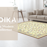Ultra Soft Area Rug, Non Slip, Stain Resistant, Washable Area Rugs for Living Room, Bedroom, Contemporary Neutral Circular Design(Gold)