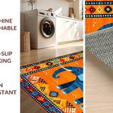 Ultra Soft Area Rug, Non Slip, Stain Resistant, Washable Area Rugs for Living Room, Bedroom, Rustic Earthy Toned Decor Piece(Orange)