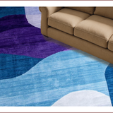 Ultra Soft Area Rug, Non Slip, Stain Resistant, Washable Area Rugs for Living Room, Bedroom, Contemporary Color Fusion Design(Purple)