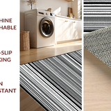 Ultra Soft Area Rug, Non Slip, Stain Resistant, Washable Area Rugs for Living Room, Bedroom, Minimalist Dual-Tone Striped Floor Covering with Absorbent Non-Slip Texture(Gray)