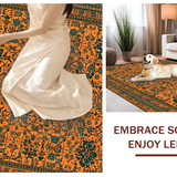 Ultra Soft Area Rug, Non Slip, Stain Resistant, Washable Area Rugs for Living Room, Bedroom, Luxurious Exotic Snake Aesthetic(Orange)