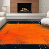 Ultra Soft Area Rug, Non Slip, Stain Resistant, Washable Area Rugs for Living Room, Bedroom, Bold Lava Swirl Pattern(Orange)