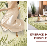 Ultra Soft Area Rug, Non Slip, Stain Resistant, Washable Area Rugs for Living Room, Bedroom, Elegant Insect Motif Aesthetic(Beige)