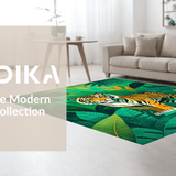 Ultra Soft Area Rug, Non Slip, Stain Resistant, Washable Area Rugs for Living Room, Bedroom, Charming Playful Wildlife Design(Orange)