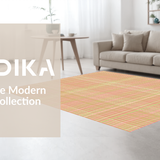 Ultra Soft Area Rug, Non Slip, Stain Resistant, Washable Area Rugs for Living Room, Bedroom, Vibrant Contemporary Checkered Aesthetic(Red)