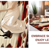 Ultra Soft Area Rug, Non Slip, Stain Resistant, Washable Area Rugs for Living Room, Bedroom, Elegant Cabin-Inspired Pattern(Red)