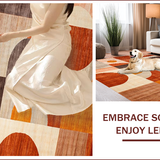 Ultra Soft Area Rug, Non Slip, Stain Resistant, Washable Area Rugs for Living Room, Bedroom, Bold Abstract Geometric Fusion(Orange)