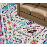 Ultra Soft Area Rug, Non Slip, Stain Resistant, Washable Area Rugs for Living Room, Bedroom, Modern Abstract Patterned Delight(White)