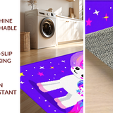 Ultra Soft Area Rug, Non Slip, Stain Resistant, Washable Area Rugs for Living Room, Bedroom, Playful Kawaii Rainbow Dreamscape(Purple)