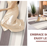 Ultra Soft Area Rug, Non Slip, Stain Resistant, Washable Area Rugs for Living Room, Bedroom, Sleek Minimalist Striped Composition(Gray)