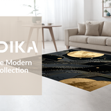 Artful Black Gold Geometric Composition(Black)