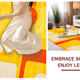Ultra Soft Area Rug, Non Slip, Stain Resistant, Washable Area Rugs for Living Room, Bedroom, Retro Vibrant Geometric Motif(Yellow)