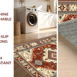 Ultra Soft Area Rug, Non Slip, Stain Resistant, Washable Area Rugs for Living Room, Bedroom, Warm Toned Medallion Aesthetic(Brown)