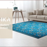 Ultra Soft Area Rug, Non Slip, Stain Resistant, Washable Area Rugs for Living Room, Bedroom, Vintage Tribal Bedroom Washable Accent Carpet(Blue)
