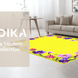Ultra Soft Area Rug, Non Slip, Stain Resistant, Washable Area Rugs for Living Room, Bedroom, Charming Pastel Floral Medley(Yellow)