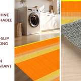 Ultra Soft Area Rug, Non Slip, Stain Resistant, Washable Area Rugs for Living Room, Bedroom, Artistic Plush Geometric Motif(Orange)