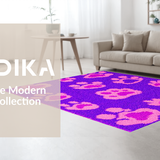 Ultra Soft Area Rug, Non Slip, Stain Resistant, Washable Area Rugs for Living Room, Bedroom, Playful Pastel Paw Motif Design(Purple)