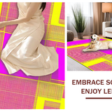 Ultra Soft Area Rug, Non Slip, Stain Resistant, Washable Area Rugs for Living Room, Bedroom, Dynamic Color Pop Design(Yellow)