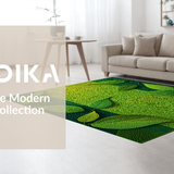 Ultra Soft Area Rug, Non Slip, Stain Resistant, Washable Area Rugs for Living Room, Bedroom, Serene 3D Leaf Arrangement(Green)
