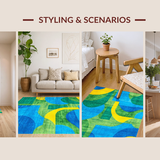 Dynamic Modern Curved Visuals(Blue)