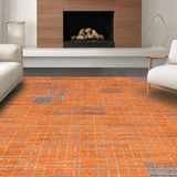 Ultra Soft Area Rug, Non Slip, Stain Resistant, Washable Area Rugs for Living Room, Bedroom, Vibrant Abstract Geometric Design(Orange)